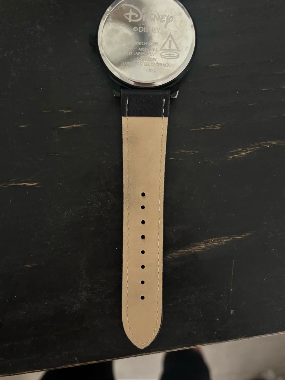 Disney Vintage Mickey Mouse Watch leather Strap and Cream Dial